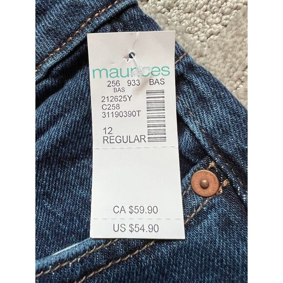 Maurices Jeans Womens 12 90's Flare High Rise Curvy Fit Retro Wide Leg Bell - Picture 7 of 7